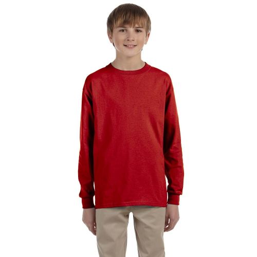 Boys Heavyweight Blend True Red Long-sleeve T-shirt