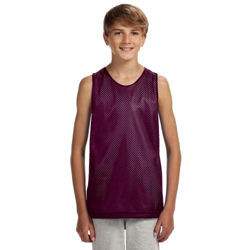  Boys MaroonWhite Reversible Mesh Tank