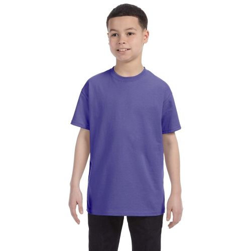  Boys Violet Heavy Cotton T-shirt by Gildan