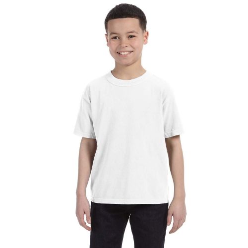  Boys White Garment-Dyed Ring-Spun Cotton T-Shirt