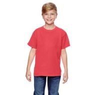 Boys Neon Red/Orange Ringspun Cotton Garment-dyed T-shirt