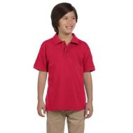 Boys Ringspun Cotton Pique Short-Sleeve Red Polo