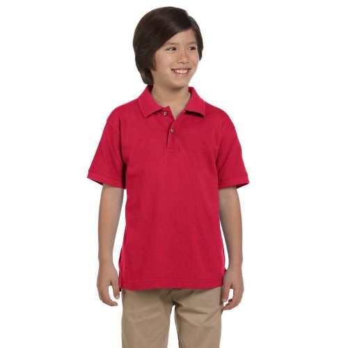  Boys Ringspun Cotton Pique Short-Sleeve Red Polo