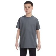 Boys Charcoal Heavy Cotton T-shirt by Gildan