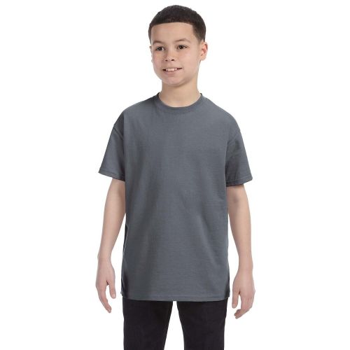  Boys Charcoal Heavy Cotton T-shirt by Gildan