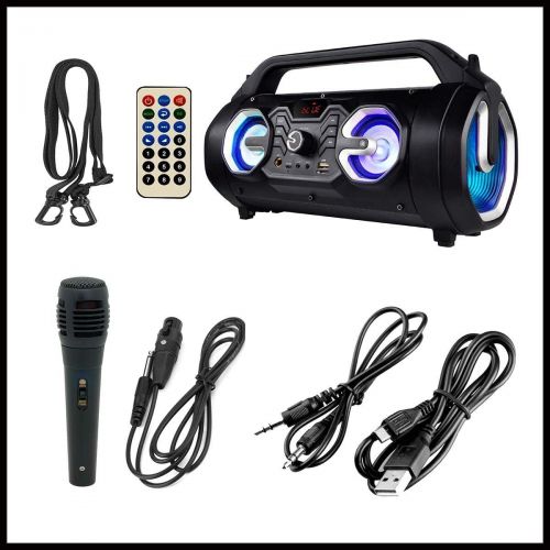 보이톤 Boytone BT-16S Portable Bluetooth Boombox Speaker, Indoor/Outdoor, 25W, Loud Sound, Deeper Bass, EQ, 5 Subwoofer, 2 x 3 Tweeter, FM, 9H Playtime, USB, Micro SD, AUX, Microphone, Re