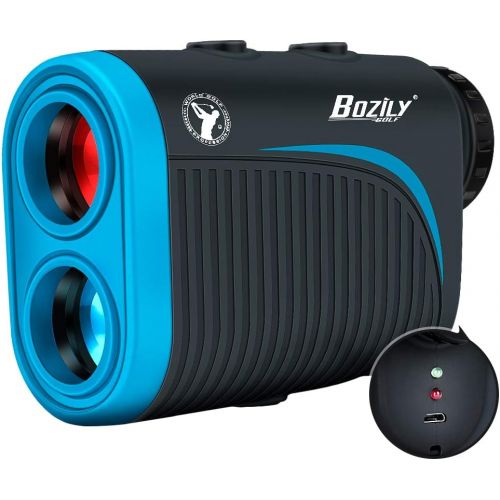  Bozily Golf Rangefinder, 6X Rechargeable Laser Range Finder 1200 Yards with Slope Adjustment, Flag-Lock, Slope ON/Off, 4 Scan Mode, Continuous Scan Support - Tournament Legal Golf