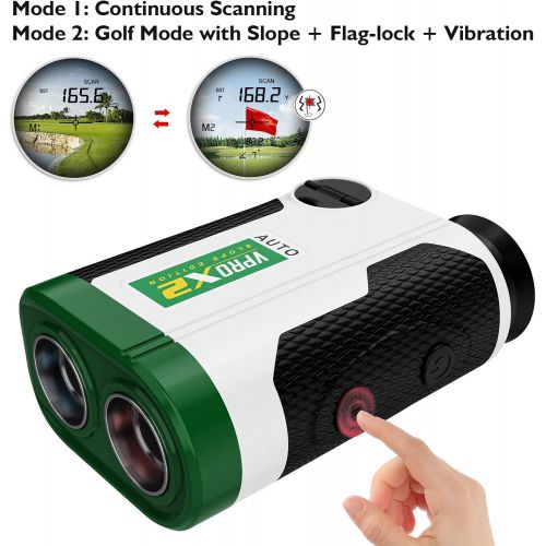 Bozily Golf Rangefinder with Slope, 6X Laser Range Finders, 1500 Yards Laser Rangefinder Kits with Carrying Case, Flag-Lock Tech with Vibration, Continuous Scan Tech, Free Battery