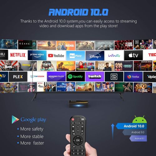  [아마존베스트]-Service-Informationen Android 10.0 TV Box 4GB + 64GB R2 Plus Smart TV Box RK3318 Quad-Core 64bits Dual WiFi 2.4G/5G, 4K HD Android Smart TV Box H.265/LAN 100M/Blueooth 4.0