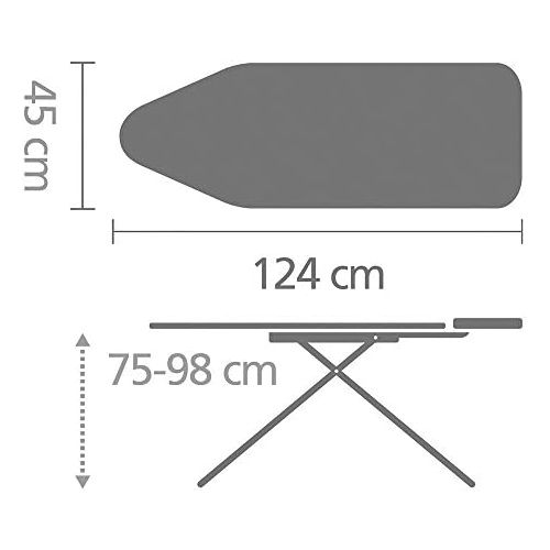  Brabantia Buegelbrett mit Ablage fuer Dampfbuegeleisen, Groesse C, Gross Ecru