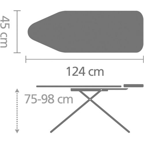  Brabantia Buegelbrett mit Ablage fuer Dampfbuegeleisen, Groesse C, Gross Ecru