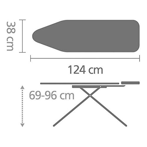  Brabantia Buegelbrett mit Ablage fuer Dampfbuegeleisen, Groesse B, Normal Bubbles