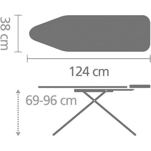  Brabantia Buegelbrett mit Ablage fuer Dampfbuegeleisen, Groesse B, Normal Bubbles