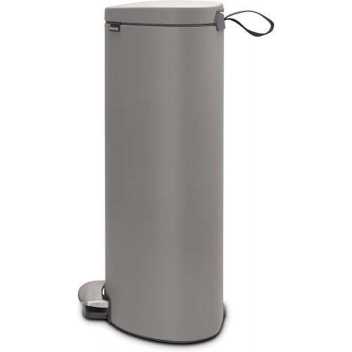  Brabantia Flatback+ Step Trash Can, 7 Gal  30L, Matte Steel Finger Print Proof