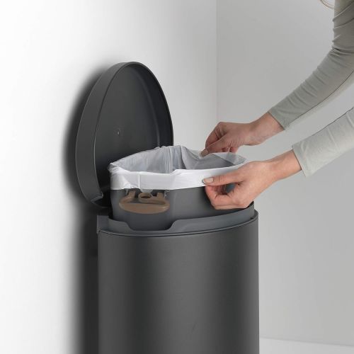  Brabantia Flatback+ Step Trash Can, 7 Gal  30L, Matte Steel Finger Print Proof