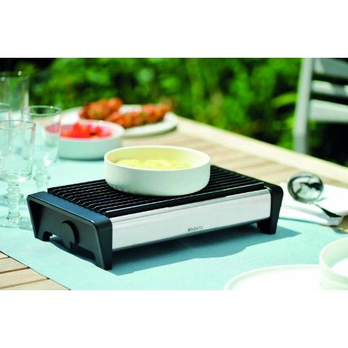  Brabantia Food Warmer, 2 Burner - Brilliant Steel with Black Grille