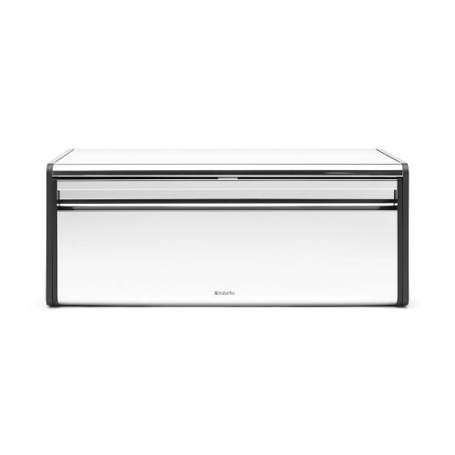  Brabantia Fall Front Bread Box - Brilliant Steel with Black Sides, 163463