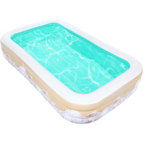  Brace Master Inflatable Swimming Pool, Blow Up Pool, 118 x 72 x 22 Family Kiddie Pools, Ages 3+, Full-Sized Inflatable Pool for Kids, Adults, Outdoor, Garden, Backyard, Green
