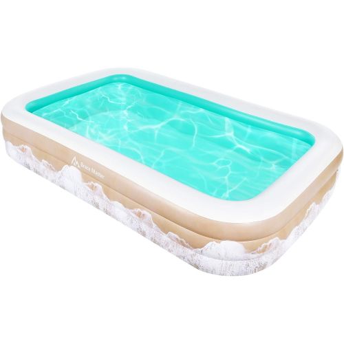  Brace Master Inflatable Swimming Pool, Blow Up Pool, 92 x 56 x 22 Family Kiddie Pools, Ages 3+, Full-Sized Inflatable Pool for Kids, Adults, Outdoor, Garden, Backyard, Green