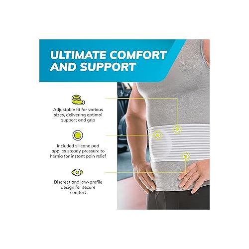  BraceAbility Hernia Belt for Men & Women | Stomach Truss Binder with Compression Support Pad for Abdominal, Umbilical, Navel & Belly Button Hernias (5