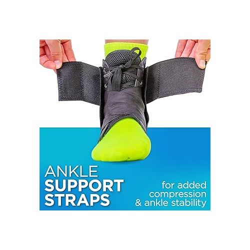  BraceAbility Sports Ankle Brace - Best Lace Up Figure 8 Sprained, Rolled or Twisted Treatment Active Support Wrap Stabilizer Splint for Basketball, Volleyball, Soccer, Working Out, Running Pain (L)