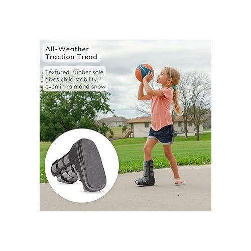  BraceAbility Pediatric Walking Boot - Children's CAM Medical Walker Orthopedic Support Shoe for Youth Ankle Break Injury, Kid's Stress Metatarsal Bone Fracture, Broken Foot or Toe Recovery Cast (L)