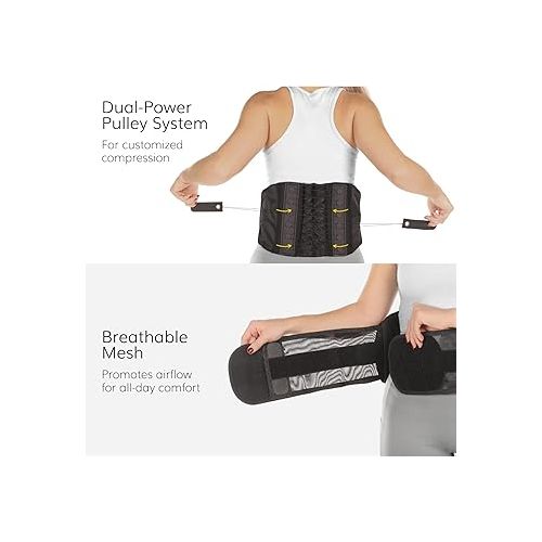  BraceAbility Back Brace for Lower Back Pain - Lumbar Corset Back Support Belt for Men and Women, Scoliosis, Sciatica Pain, Spinal Stenosis, Herniated Disc Relief - FSA Eligible, Fits 28