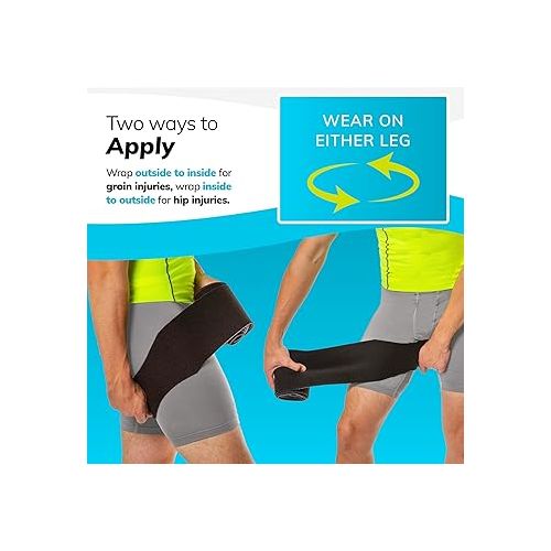  BraceAbility Hip Support Groin Brace - Hamstring Compression Wrap Sciatica Pain Relief Brace for Sciatic Nerve Relief, Labral Tear, Thigh, Groin Pull - Sciatica Hip Brace for Men or Women (One Size)