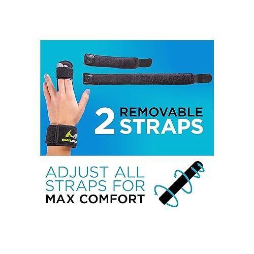  BraceAbility Two Finger Immobilizer - Hand and Buddy Splint Cast for Broken Joints, Mallet or Trigger Finger Extension, Sprains and Contractures to Straighten Middle, Index and Pinky Knuckles (S)