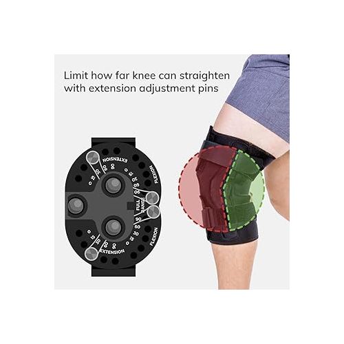  BraceAbility Torn Meniscus ROM Knee Brace - Hinged Post Surgery Support with Flexion Extension Control for Hyperextension and Locking Treatment, Ligament PCL or ACL Tears, Osteoarthritis Relief (XS)