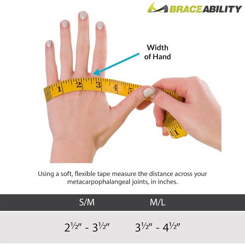  BraceAbility Ulnar Deviation & Drift Hand Splint | MCP Knuckle Joint Support Brace for Rheumatoid Arthritis & Tendonitis Pain Relief, Finger Straightener & Stretcher Glove - S (SM/