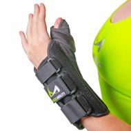 BraceAbility Thumb & Wrist Spica Splint | De Quervains Tenosynovitis Long Stabilizer Brace for Tendonitis, Arthritis & Sprains Forearm Support Cast (XS - Left Hand)