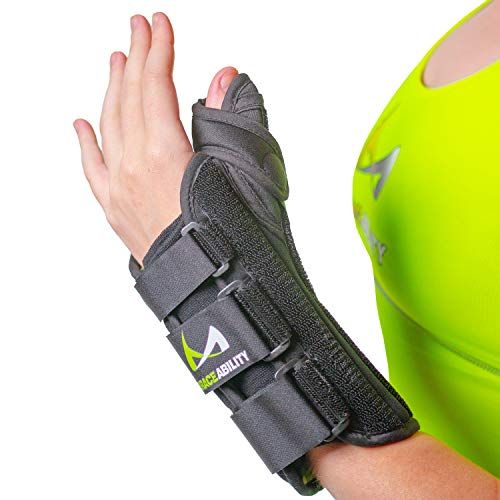  BraceAbility Thumb & Wrist Spica Splint | De Quervains Tenosynovitis Long Stabilizer Brace for Tendonitis, Arthritis & Sprains Forearm Support Cast (XS - Left Hand)