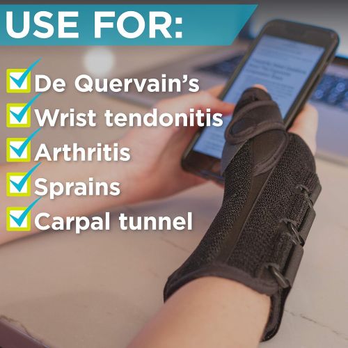  BraceAbility Thumb & Wrist Spica Splint | De Quervains Tenosynovitis Long Stabilizer Brace for Tendonitis, Arthritis & Sprains Forearm Support Cast (XS - Left Hand)