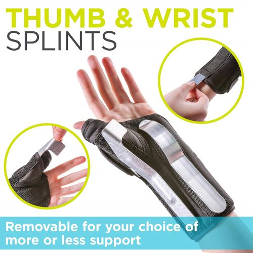  BraceAbility Thumb & Wrist Spica Splint | De Quervains Tenosynovitis Long Stabilizer Brace for Tendonitis, Arthritis & Sprains Forearm Support Cast (XS - Left Hand)