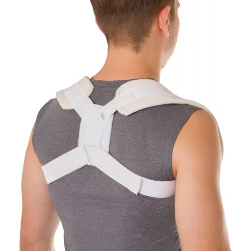  BraceAbility Figure 8 Clavicle Brace & Posture Corrector Broken Collarbone Sling for Injuries & Fractures, Shoulder Support Strap for Upper Back Straightening (Large)