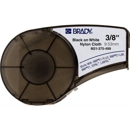  [아마존베스트]Brady Authentic (M21-375-499) Multi-Purpose Nylon Label for General Identification, Wire Marking, and Laboratory Labeling, Black on White material - Designed for BMP21-PLUS and BMP