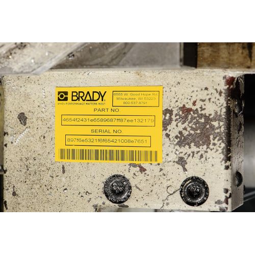  Brady HandiMark B-595 Vinyl Film, Yellow IndoorOutdoor Tape, 2 Width x 50 Length