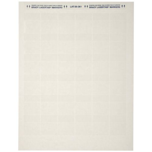  Brady LAT-35-361-2.5 1.2 Width x 1.5 Height, B-361B Self-Laminating Polyester, Matte Finish WhiteTranslucent Laser Printable Label (Pack of 2500)