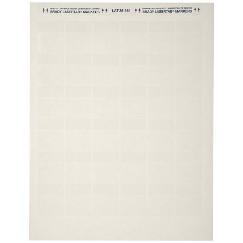  Brady LAT-35-361-2.5 1.2 Width x 1.5 Height, B-361B Self-Laminating Polyester, Matte Finish WhiteTranslucent Laser Printable Label (Pack of 2500)