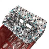 [아마존베스트]Brain Architect Child Portable Shopping Cart Cover | High Chair and Grocery Cart Covers for Babies, Kids, Infants & Toddlers  Includes Free Carry Bag  (Simple Blue Dot)