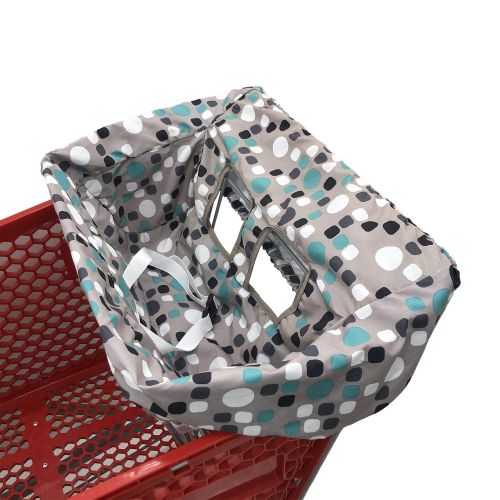  [아마존베스트]Brain Architect Child Portable Shopping Cart Cover | High Chair and Grocery Cart Covers for Babies, Kids, Infants & Toddlers  Includes Free Carry Bag  (Simple Blue Dot)