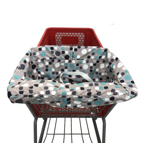  [아마존베스트]Brain Architect Child Portable Shopping Cart Cover | High Chair and Grocery Cart Covers for Babies, Kids, Infants & Toddlers  Includes Free Carry Bag  (Simple Blue Dot)