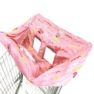 [아마존베스트]Brain Architect Child Portable Shopping Cart Cover | High Chair and Grocery Cart Covers for Babies, Kids, Infants & Toddlers  Includes Free Carry Bag  (Simple Pink Fish)