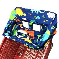 [아마존베스트]Brain Architect Child Portable Shopping Cart Cover | High Chair and Grocery Cart Covers for Babies, Kids, Infants & Toddlers  Includes Free Carry Bag  (Simple Dinosaur)