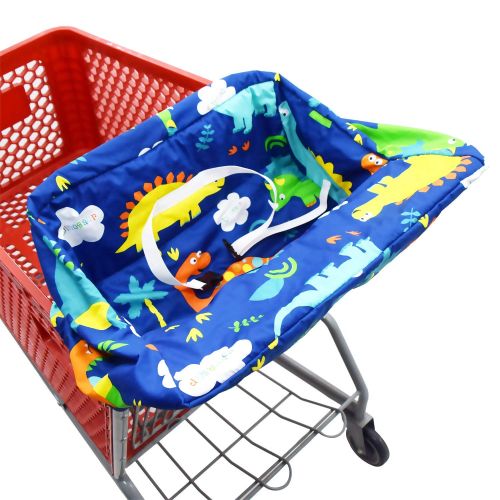  [아마존베스트]Brain Architect Child Portable Shopping Cart Cover | High Chair and Grocery Cart Covers for Babies, Kids, Infants & Toddlers  Includes Free Carry Bag  (Simple Dinosaur)