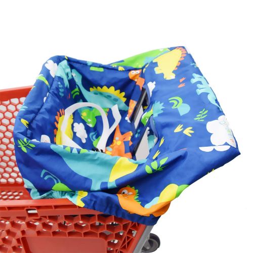  [아마존베스트]Brain Architect Child Portable Shopping Cart Cover | High Chair and Grocery Cart Covers for Babies, Kids, Infants & Toddlers  Includes Free Carry Bag  (Simple Dinosaur)