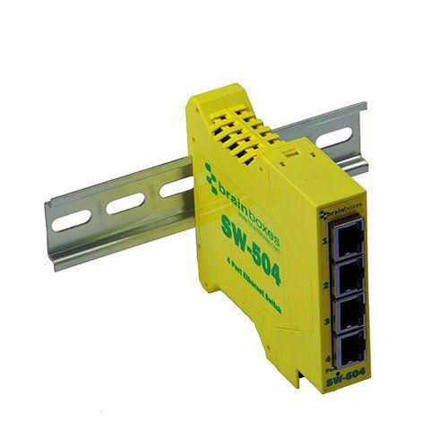  Brainboxes Switch - 4 Ports - DIN Rail mountable (SW-504)