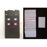 Brainstorm ID PVC ID Card Starter Kit - 50 Platinum Inkjet PVC Cards & PVC Card Tray for Canon IPMPMG Printers
