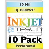 Brainstorm ID Perforated Inkjet Teslin Synthetic Paper - 10 Sheets